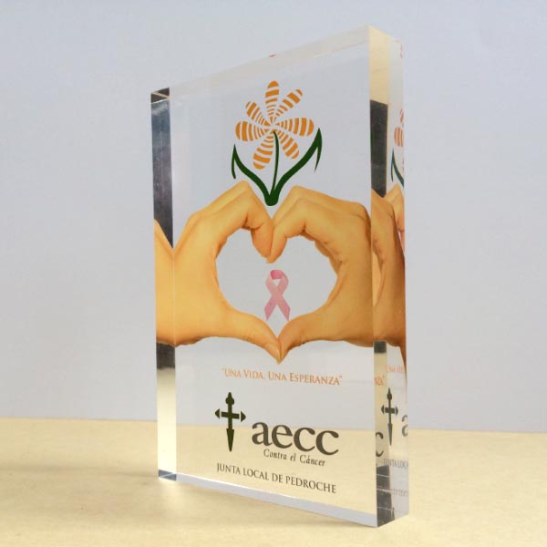 placa de metacrilato homenaje personalizada
