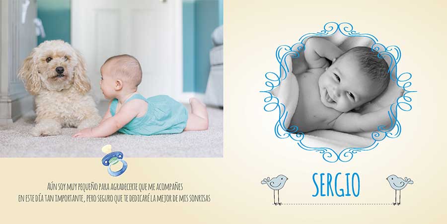 díptico personalizado para bautizo