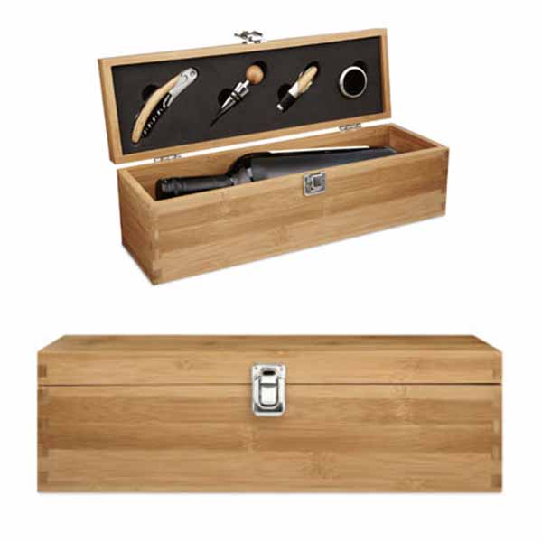 MO8293-1 set de vino con estuche de madera personalizado