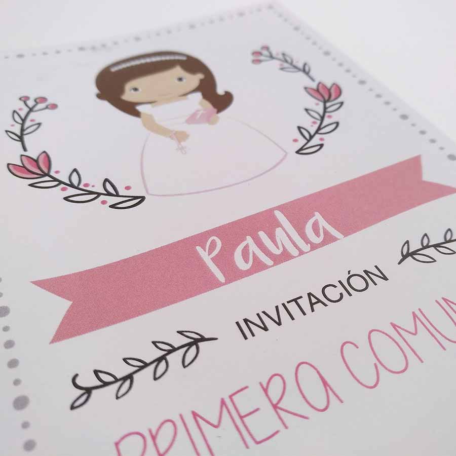 foto detalles sobre invitaciones de primera comunión para niñas rectangulares impresas a todo color muy originales