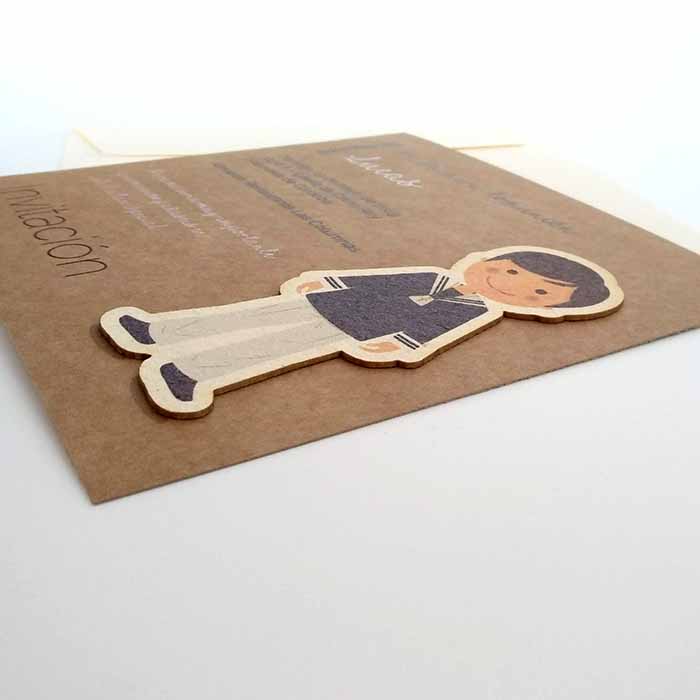 Invitación para Primera Comunión Kraft Niño - Imagen 5