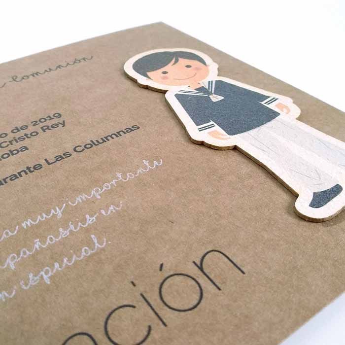 Invitación para Primera Comunión Kraft Niño - Imagen 8