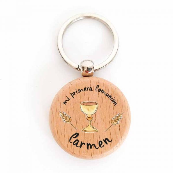llavero-rony-cz05 regalos comuniones llaveros redondos de madera