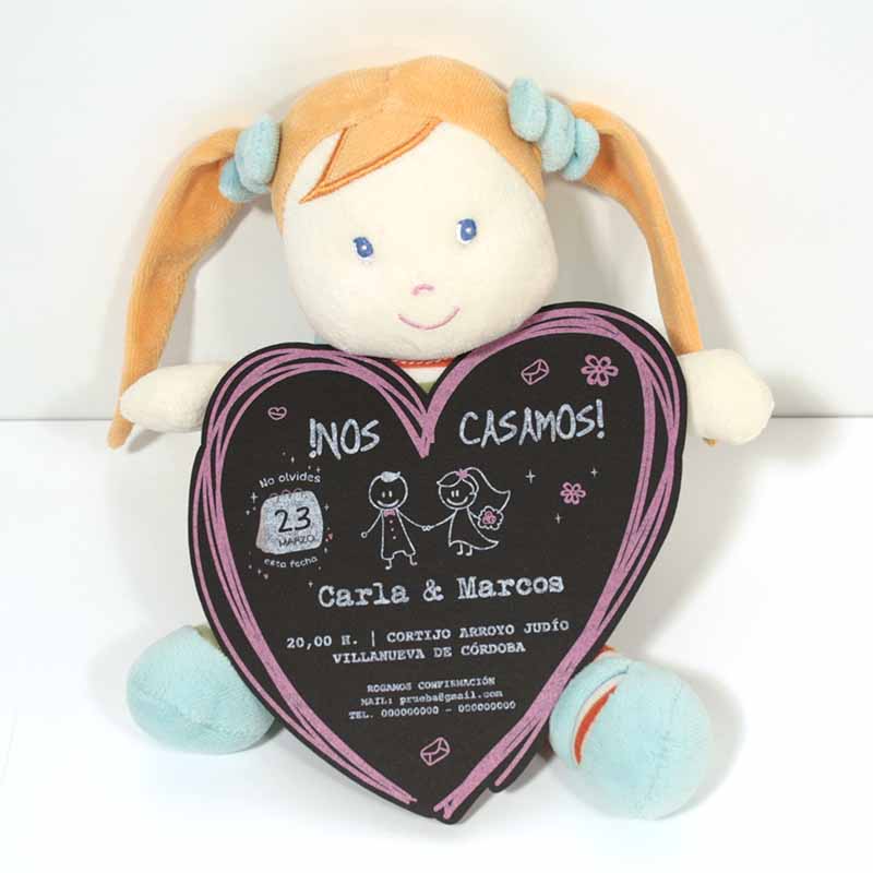 invitacion de boda en forma de corazon