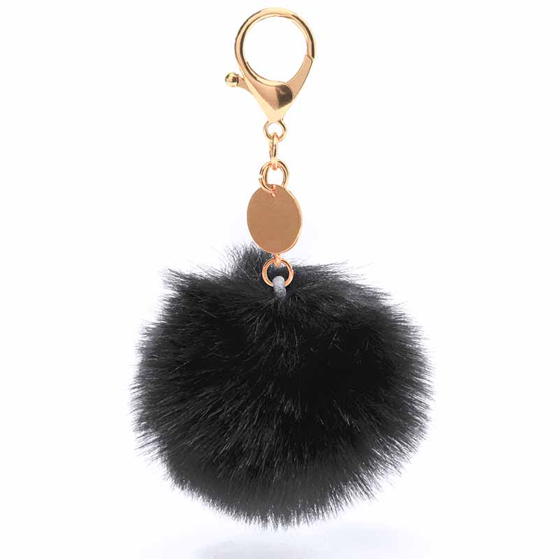 llavero modelo pompón color negro