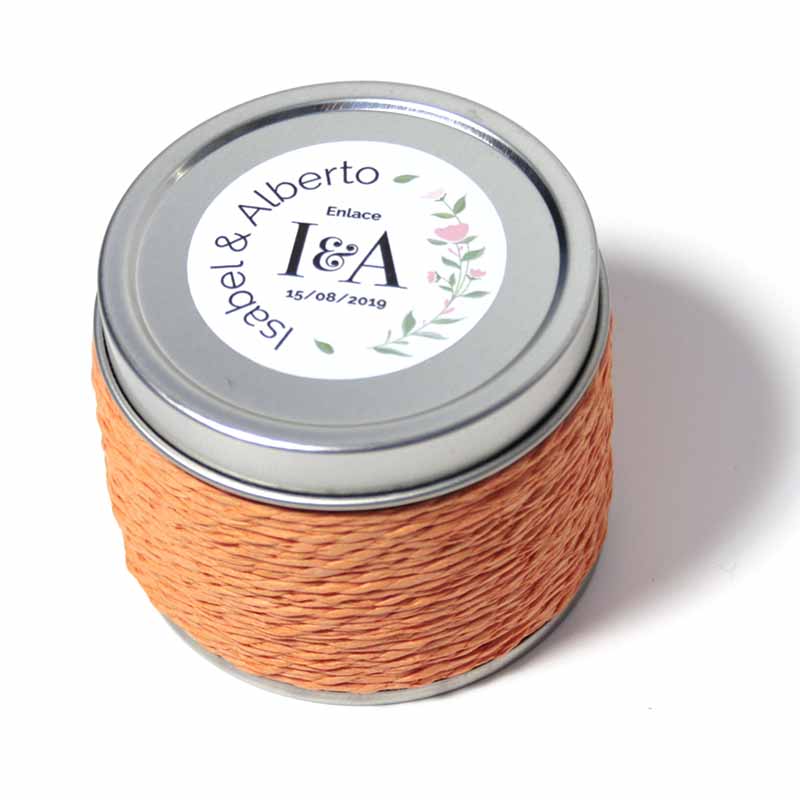 vela personalizada con cuerda color naranja