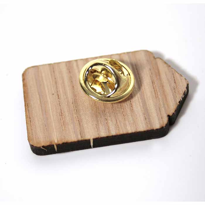 trasera pin de madera troquelado personalizado