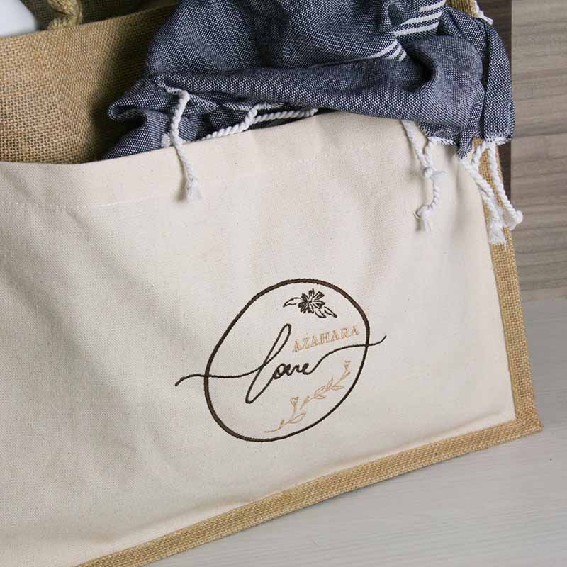 Regalos San Valentin mujer: Bolsa yute bordada - Imagen 3