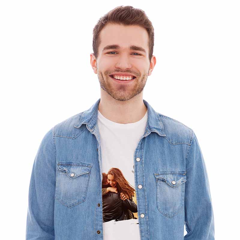 Camiseta de algodón personalizada para enamorados - Imagen 2