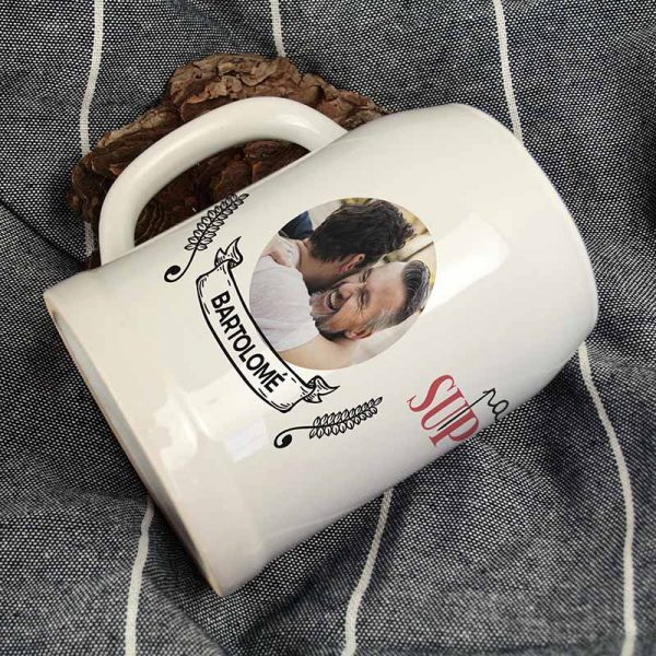 jarra de cerveza personalizada con fotografía, nombre y la frase que quieras