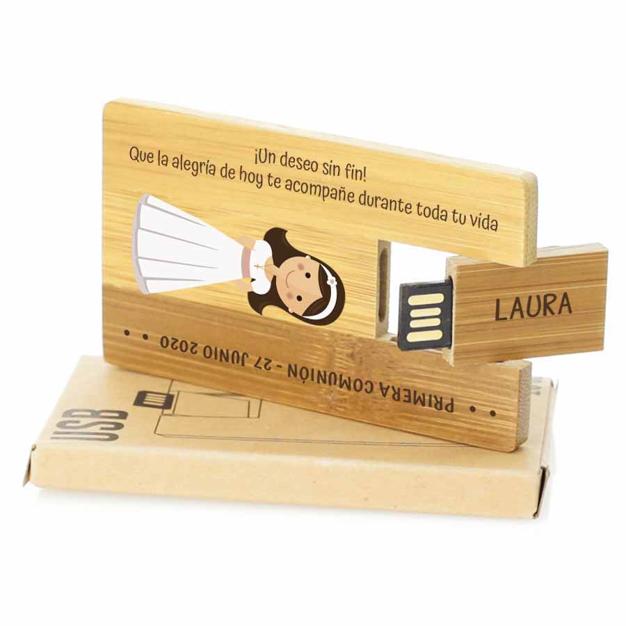 pendrive-comunion-6445-nina-2 comuniones detalles fabricados en bambú