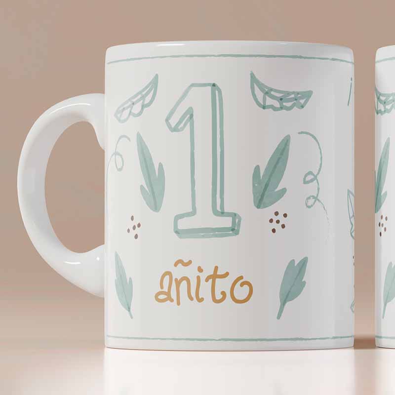taza desayuno cerámica personalizada mensaje con nombre una añito