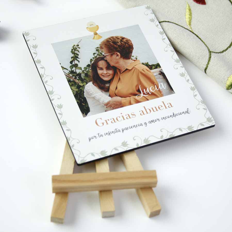 minicaballete-abuela-04 que regalar a una abuela por comunión, placas personalizadas
