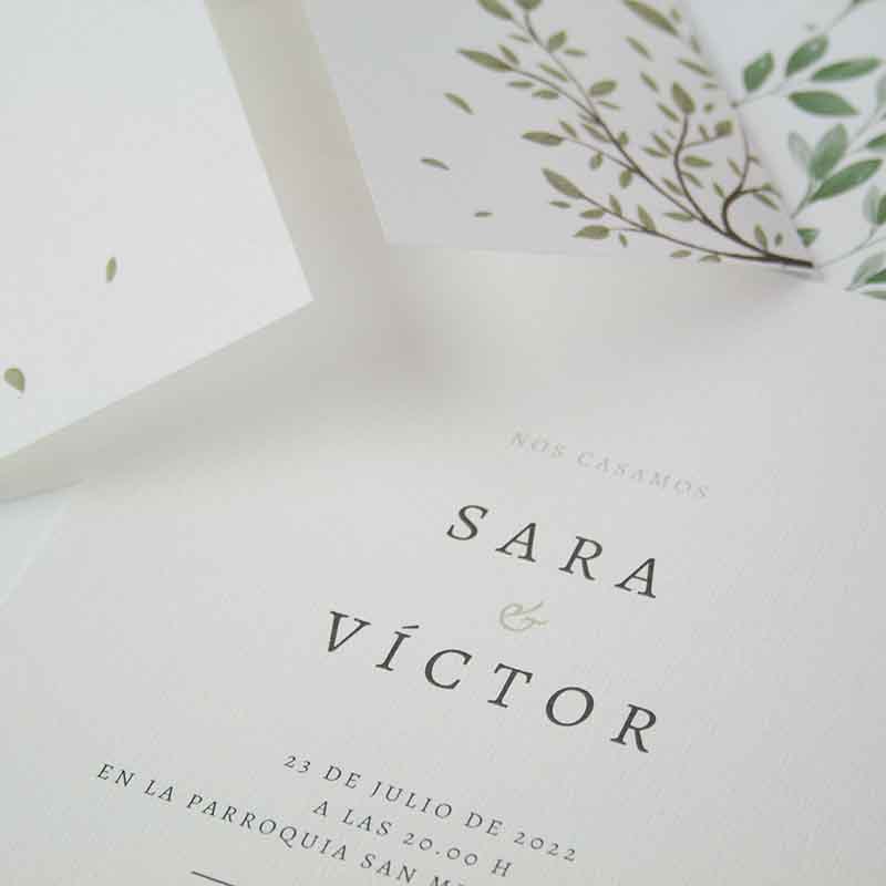 Elegante invitación de boda "Pergamino floral" - Imagen 4