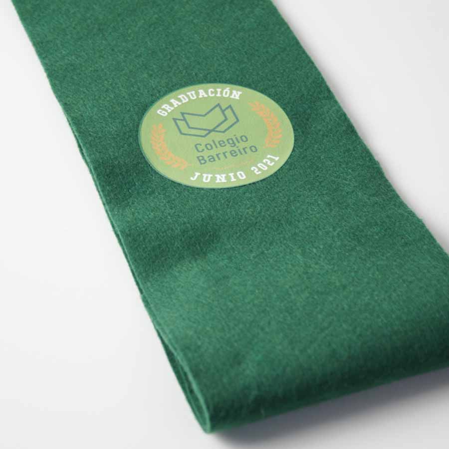 banda personalizada para graduación de color verde billar