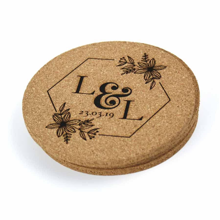 posavasos de corcho personalizados para bodas