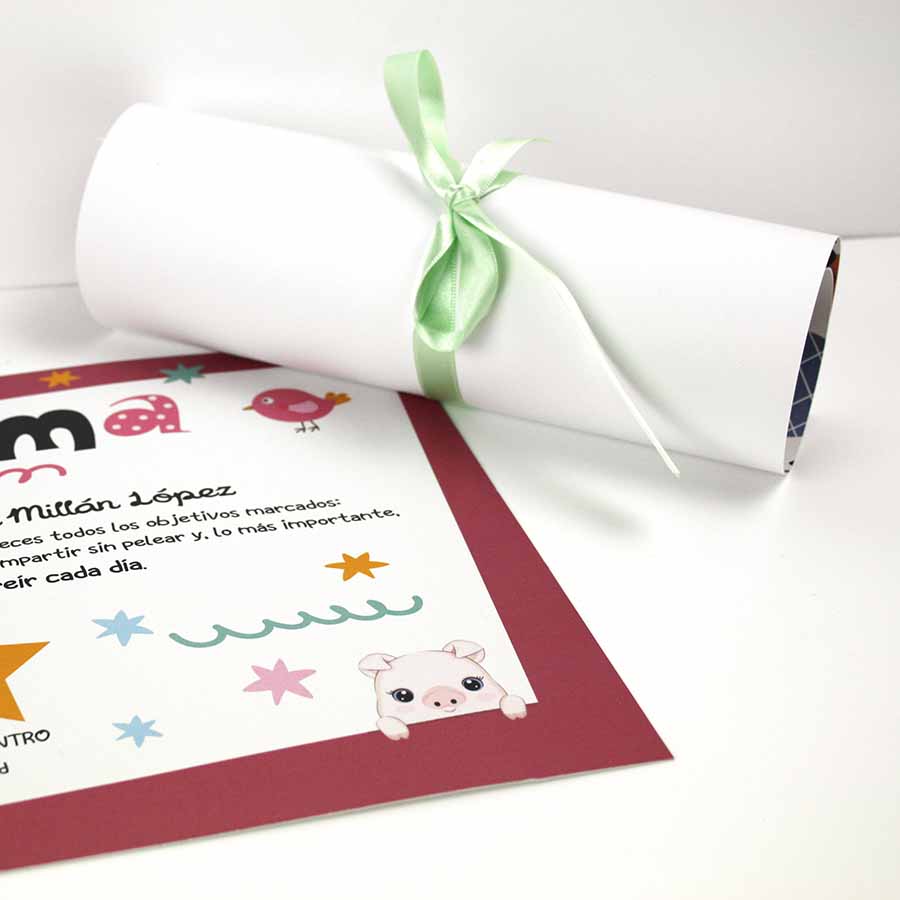 detalles sobre un diploma para niños