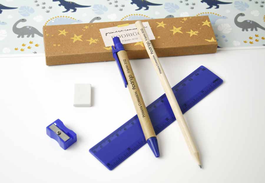 set-boligrafo-regla-C-4 recuerdos primera comunión niñas y niños originales y personalizados