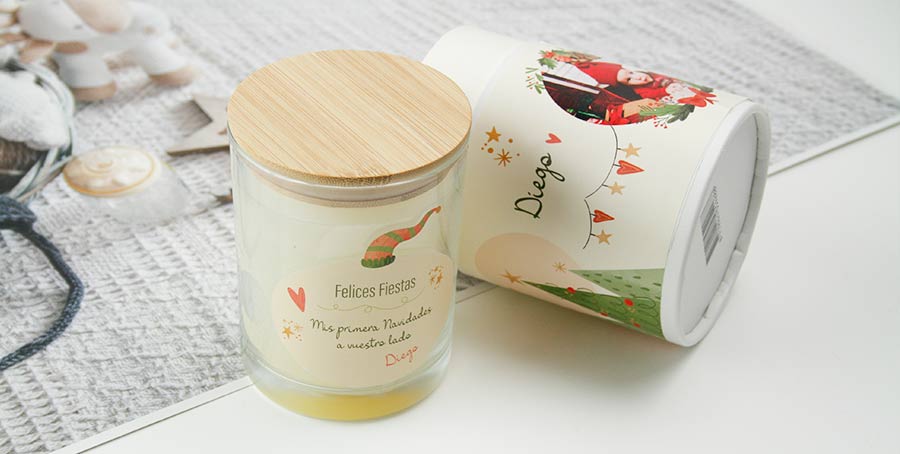 velas de Navidad personalizadas: ideas regalos navideños