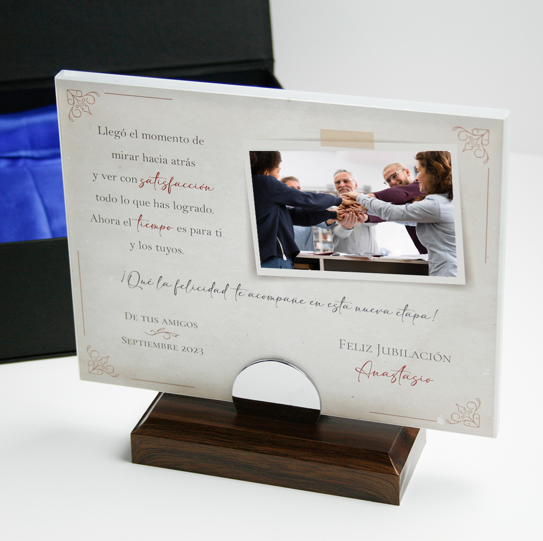 placa conmemorativa jubilacion