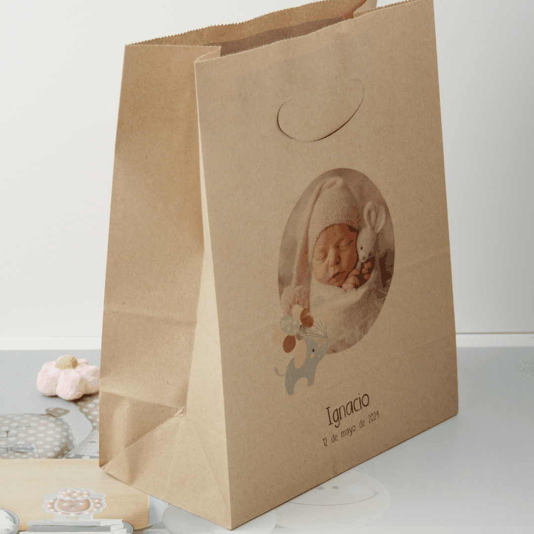 bolsas kraft personalizadas regalos bautizos