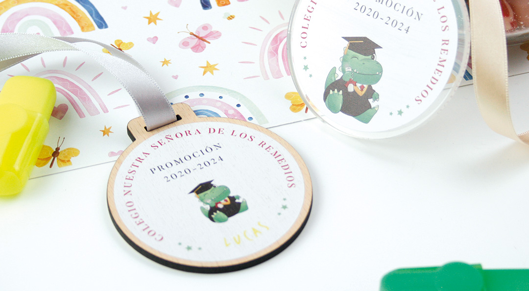medalla personalizada para regalar en fin de curso a los alumnos