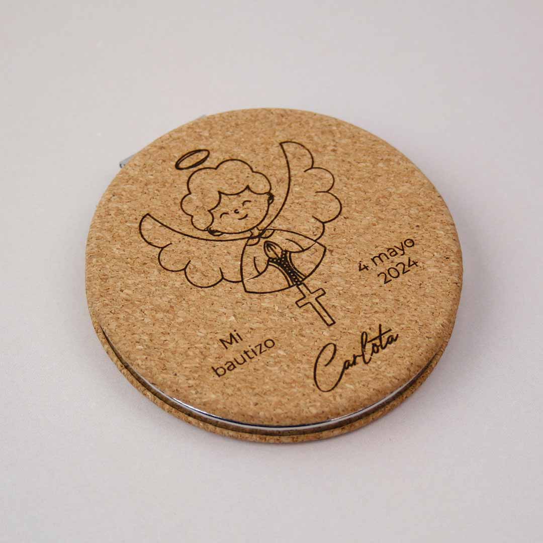 espejo personalizado para invitados de bautizo