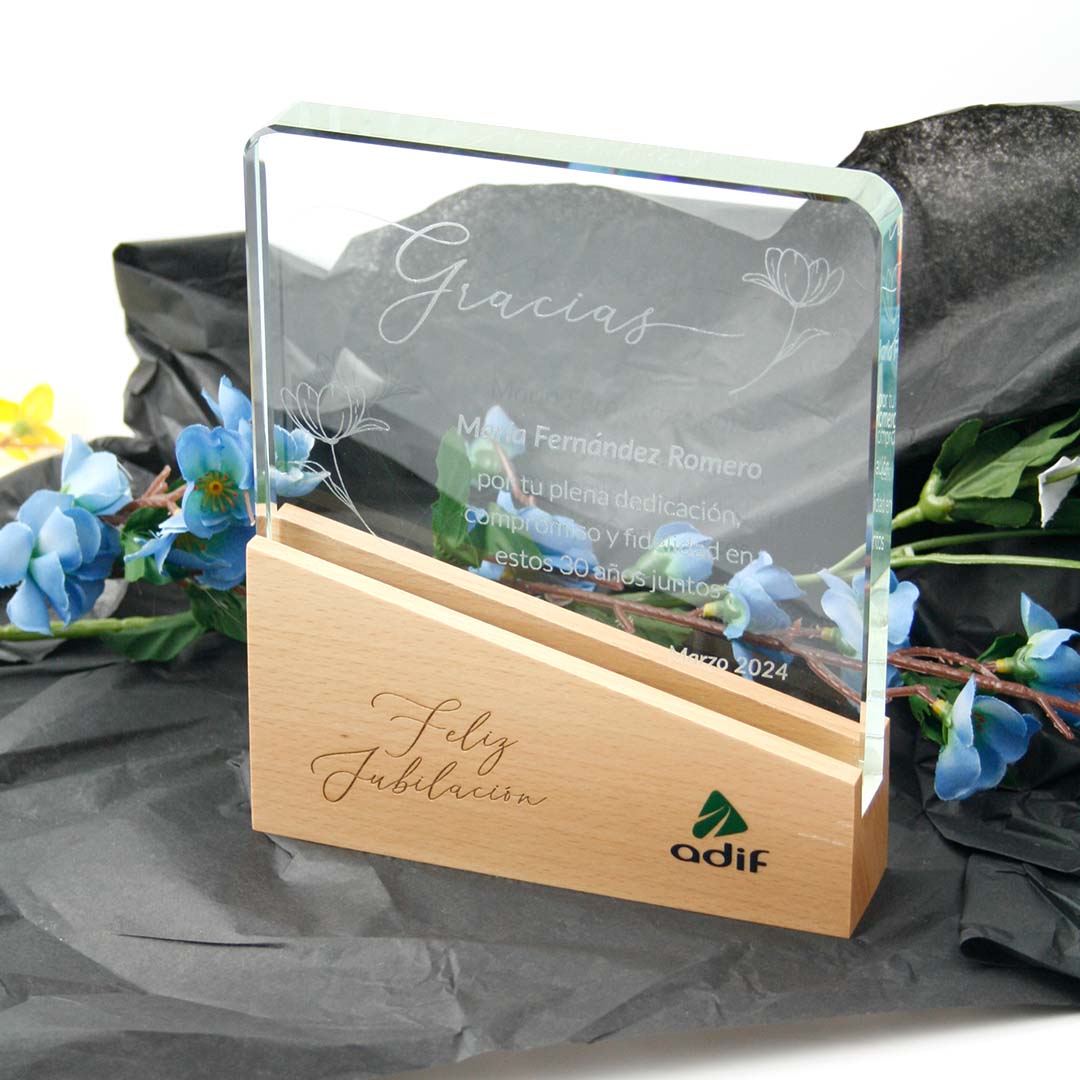 placa homenaje para regalar