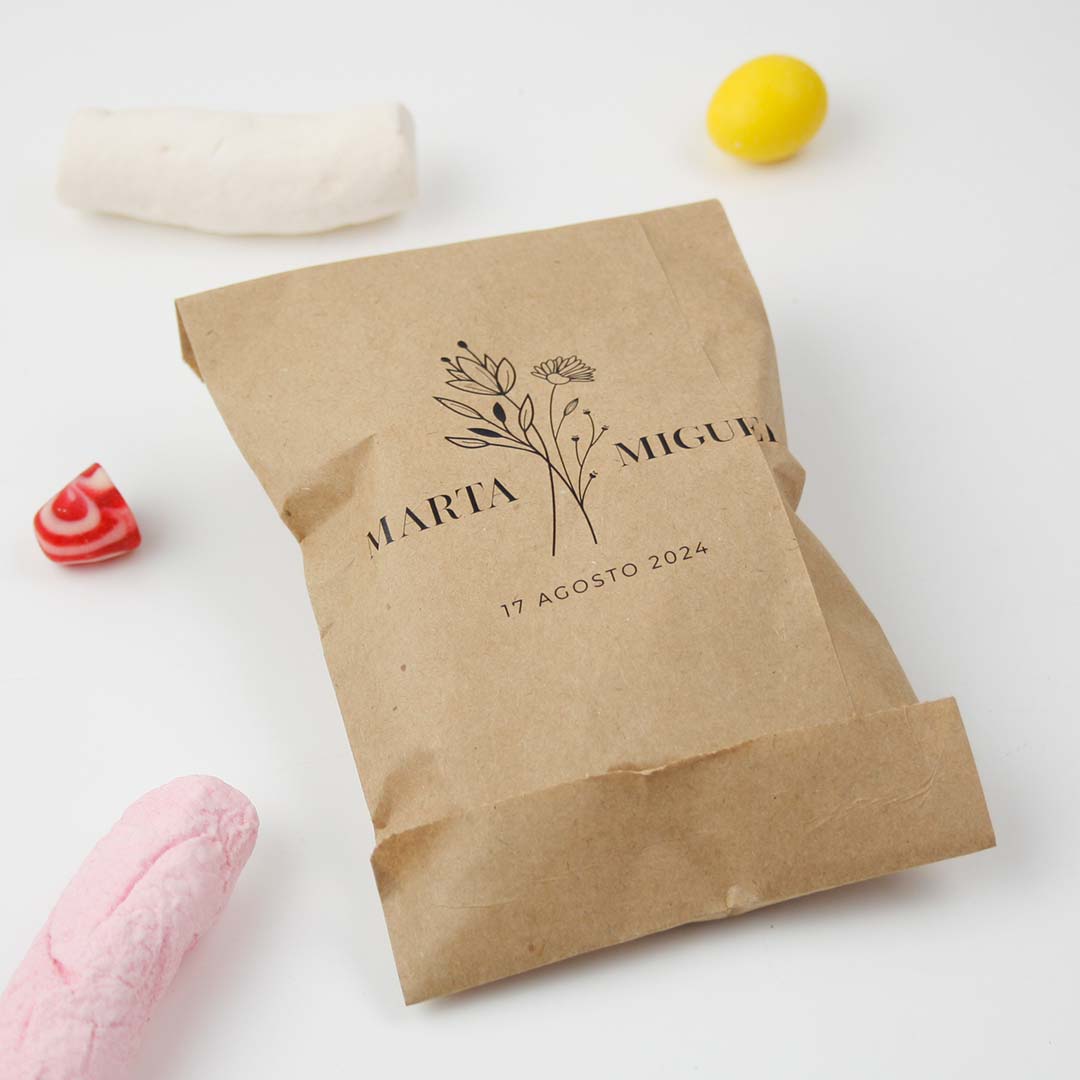 bolsa kraft personalizada boda bonitas