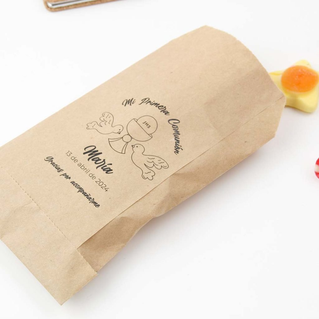 bolsa-regalo-comuniones bolsa kraft papel personalizada