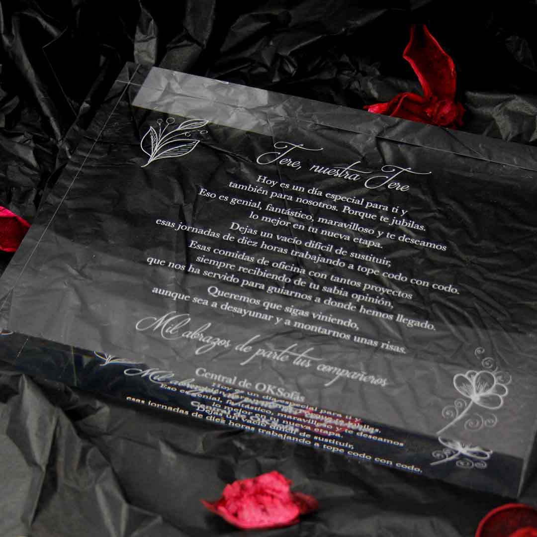 placa recuerdo jubilación láser