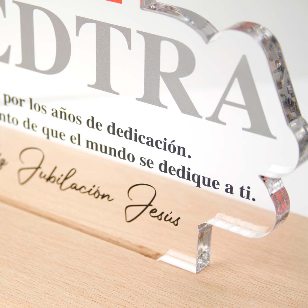 placa conmemorativa jubilación personalizada