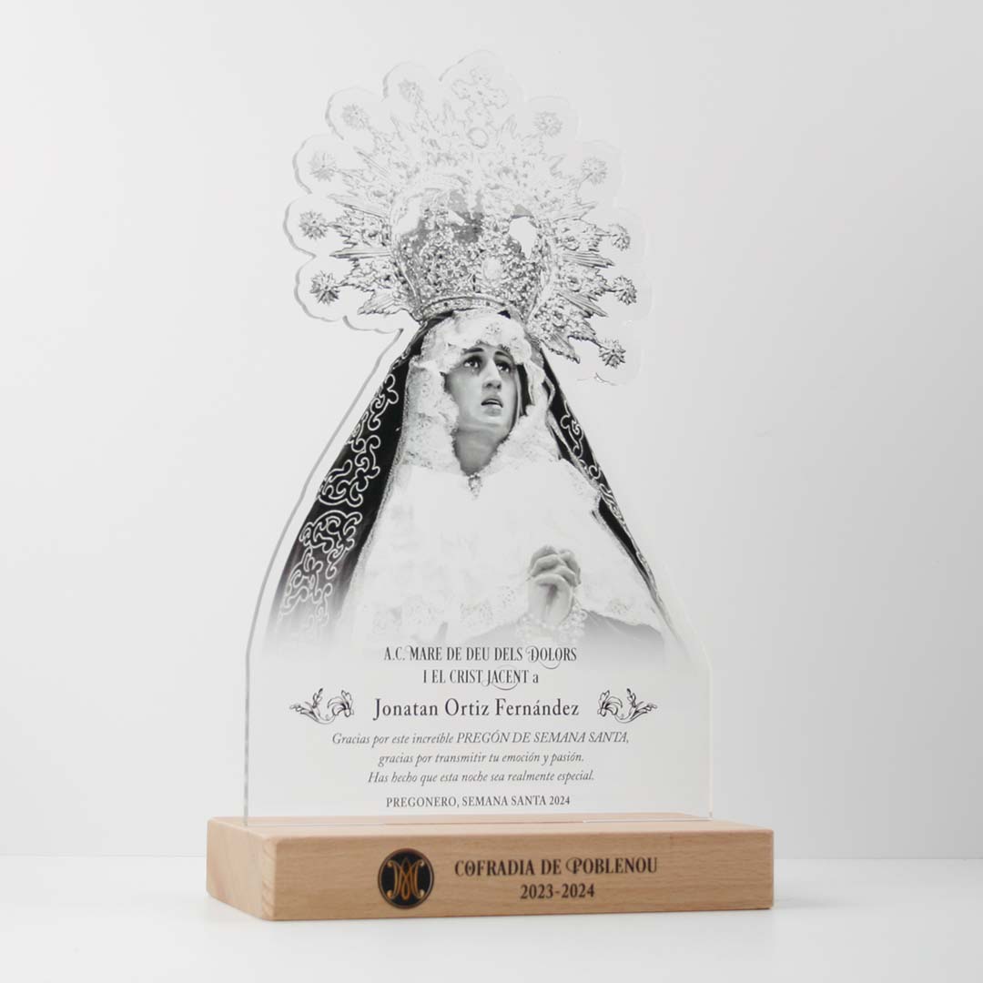 placa de agradecimiento conmemorativa cofrade