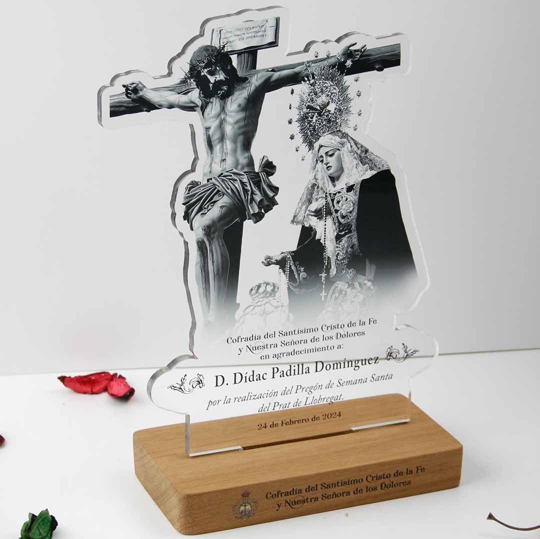 placa reconocimiento cofrade personalizada para regalar en semana santa