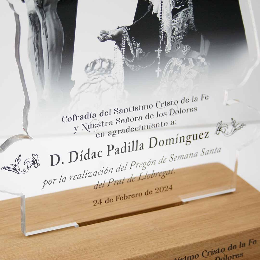 placa reconocimiento cofrade personalizada para regalar en semana santa
