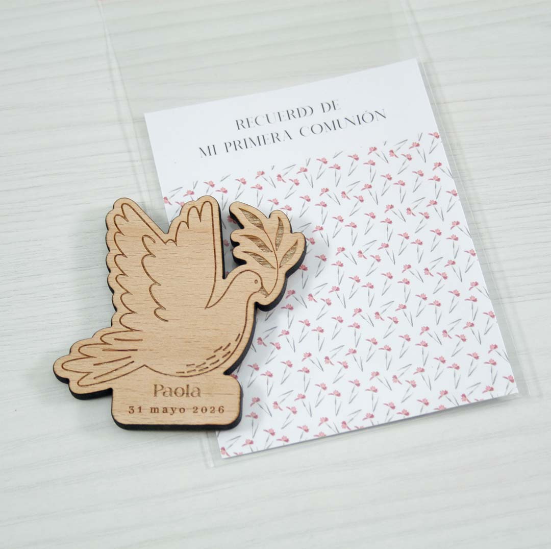 imanes comunion baratos y personalizados madera