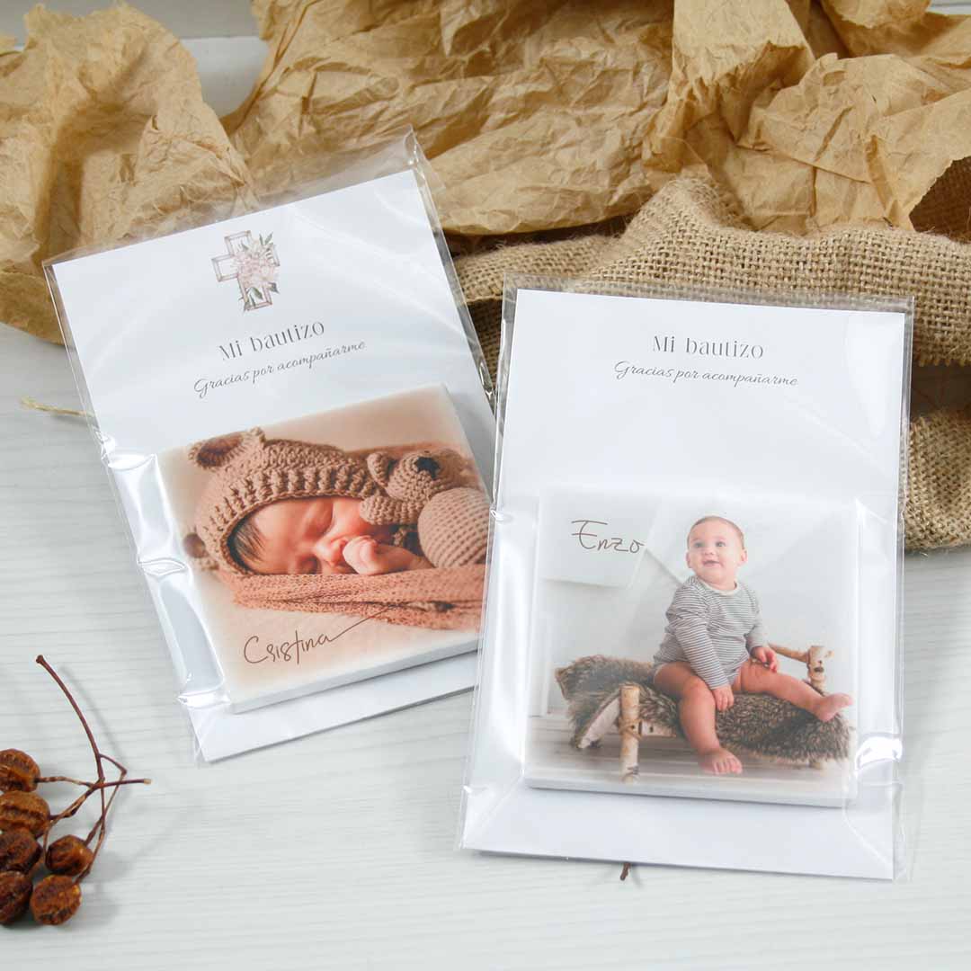 imanes de bautizo con foto personalizados y originales como detalle a invitados