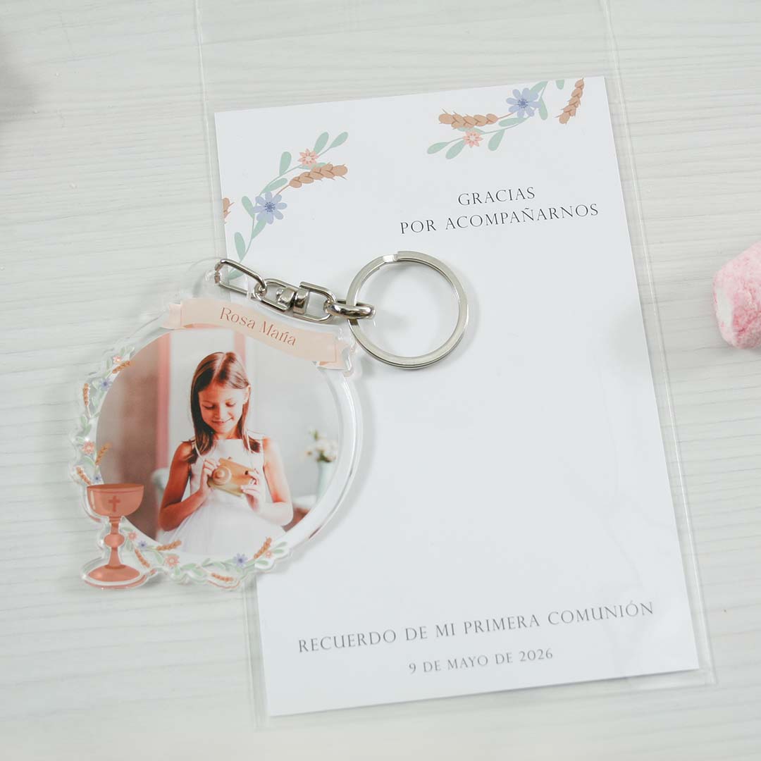 llaveros comunion personalizados con foto