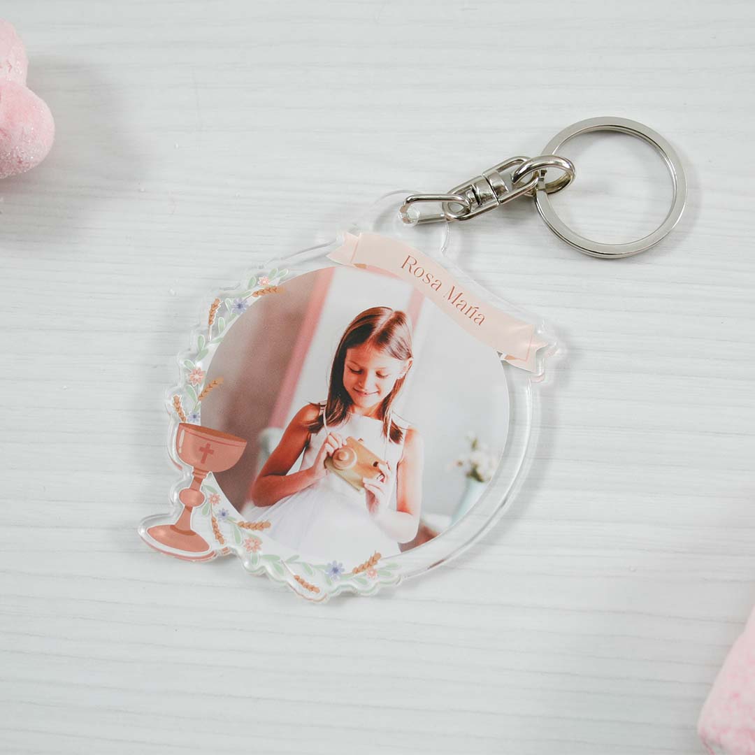 original llavero de metacrilato para regalar en primeras comuniones