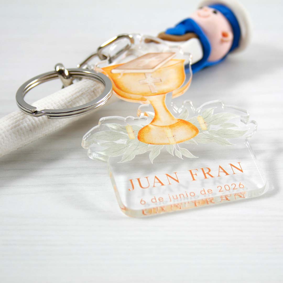 llaveros detalle comunion personalizados para invitados