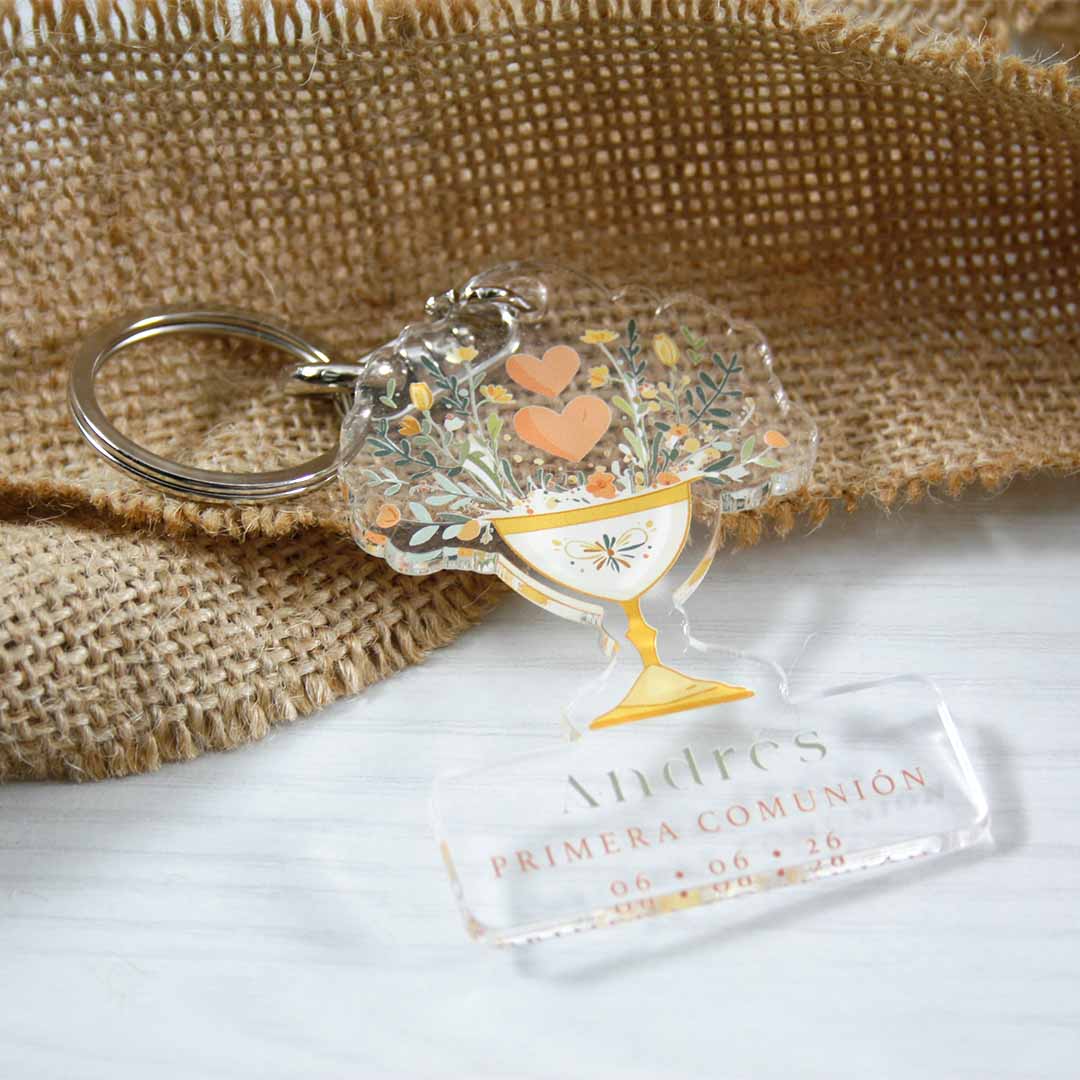llaveros regalos comunion personalizados para invitados
