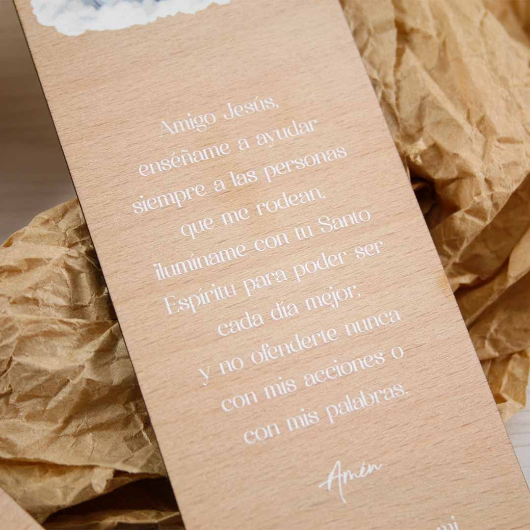 marcapaginas de madera original personalizado para primera comunion
