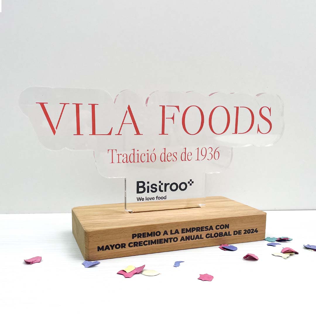 placa de reconocimiento gastronómico y laboral personalizada para empresas