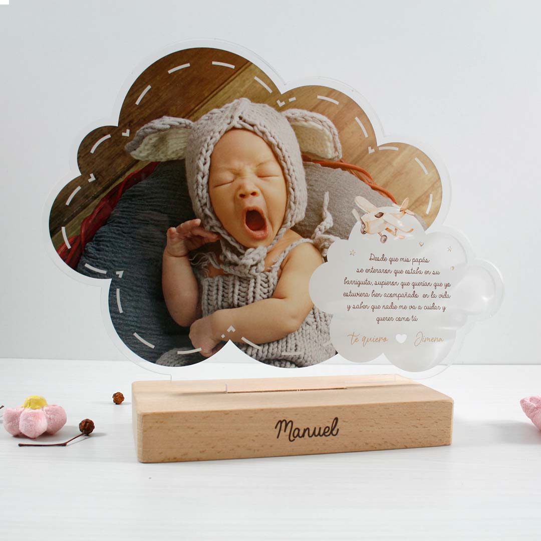 placas personalizadas para regalar a padrinos de metacrilato y madera