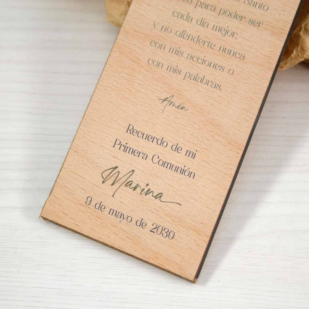 marcapaginas madera comunion personalizado