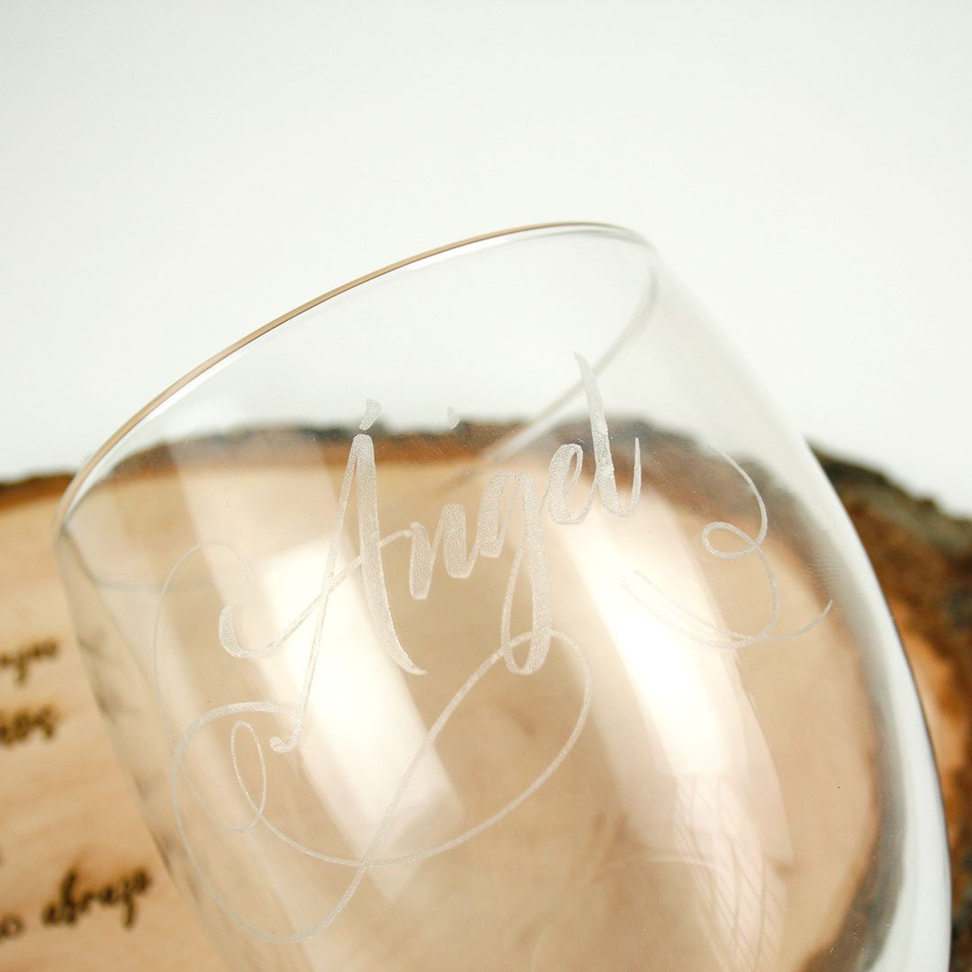 copa de vino grabada barata