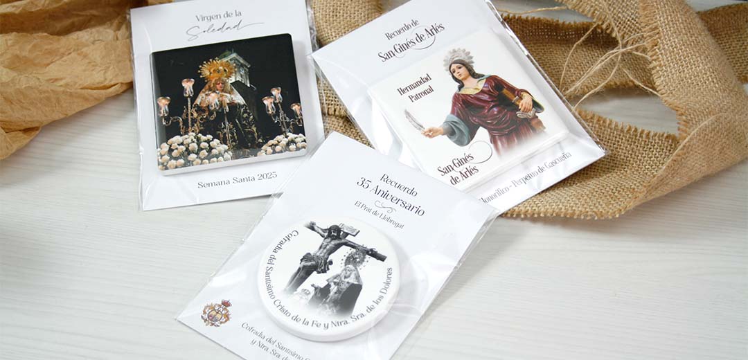 imanes redondos personalizados cofrades de cerámica