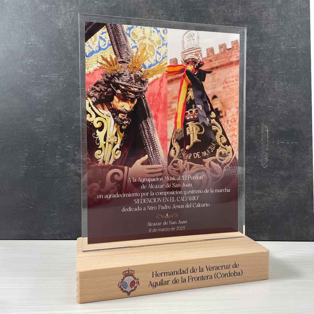 placas de agradecimiento originales cofrades como regalo personalizada a medida