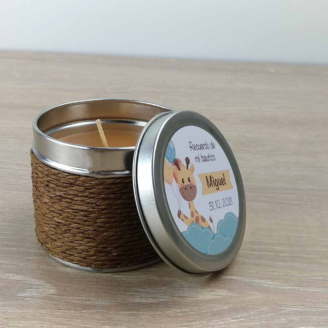 velas bautizo invitados personalizada