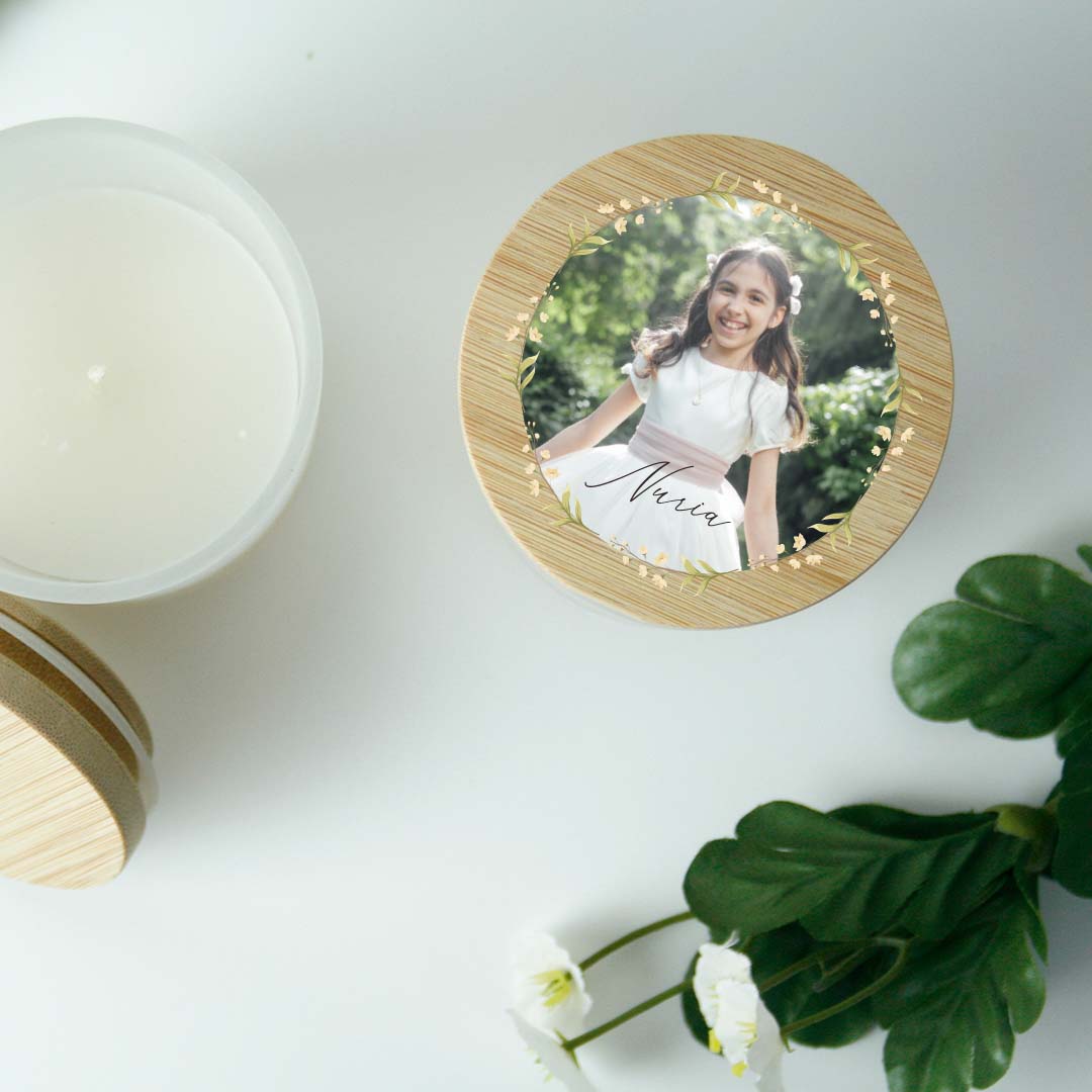 velas de comunion personalizadas con fotos baratas, originales y sostenibles